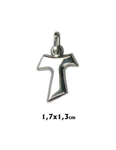 Cruz Plata Tau Maciza 1. 7X1. 3 Cm
