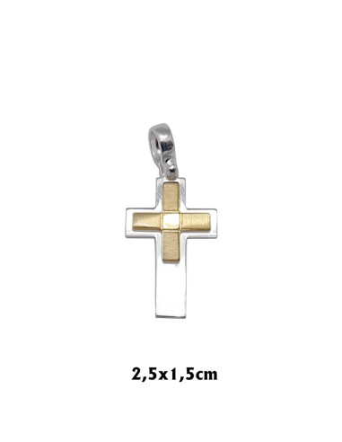 Cruz Plata 25X15mm Con Cruz Griega...