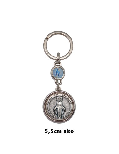 Llavero Metal Virgen Milagrosa 30mm dos caras