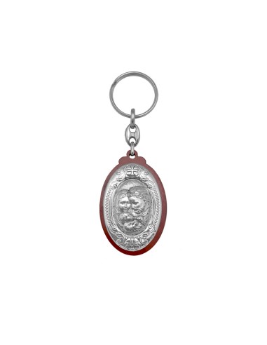 Llavero Metal San Benito 3cm Doble Cara Acabado Oscurecido