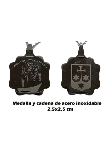 Medalla Virgen Carmen Acero Grabada...