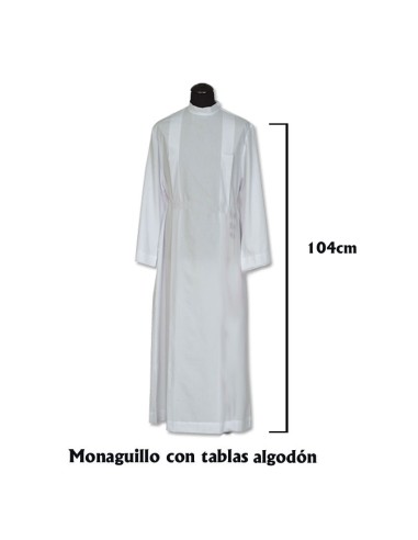 Alba Monaguillo Con Tablas Cuello Redondo Cremallera Hombro 104cm