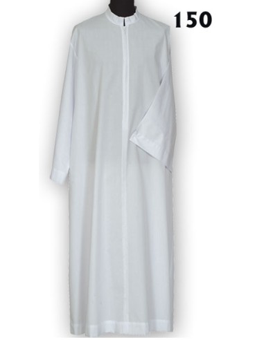 Alba Lisa Blanca Sencilla Cremallera Delantera T150
