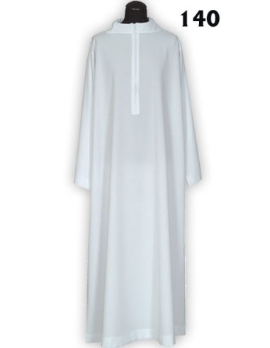 Alba Casulla Lisa Blanca Cremallera Delantera Apertura Para Manos N5 Talla 140