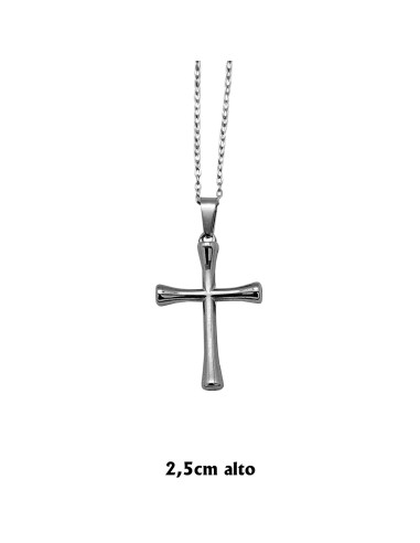Cruz Acero 27X18mm Fina Lisa con...