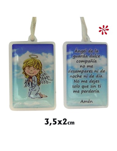 Colgante Infantil 3. 5x2 CM Angel De La Guarda Azul En Blister