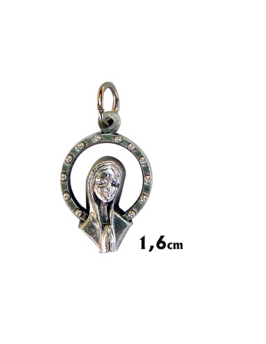 Medalla Metal Virgen Aureola Reverso...