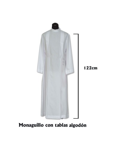 Alba Monaguillo Con Tablas Cuello Redondo Cremallera Hombro 122cm