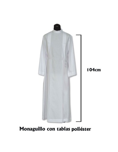 Alba Monaguillo Con Tablas Cuello Redondo Cremallera Hombro 104cm Pol.