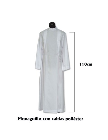 Alba Monaguillo Con Tablas Cuello Redondo Cremallera Hombro 110cm Pol.