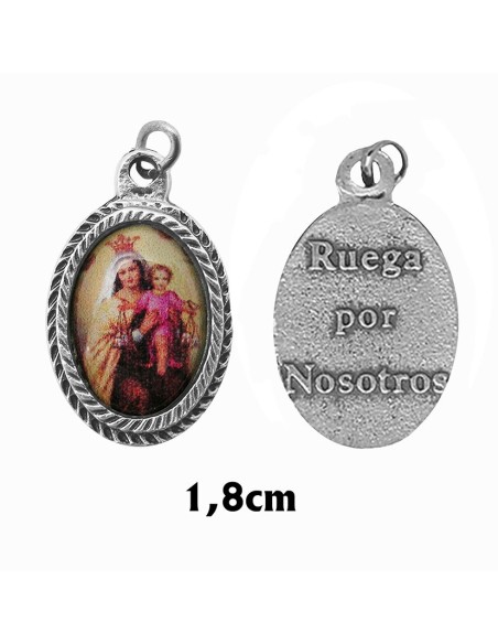 Medalla Metal Trenzada Oval 18X13mm Con Foto Resina Personalizado