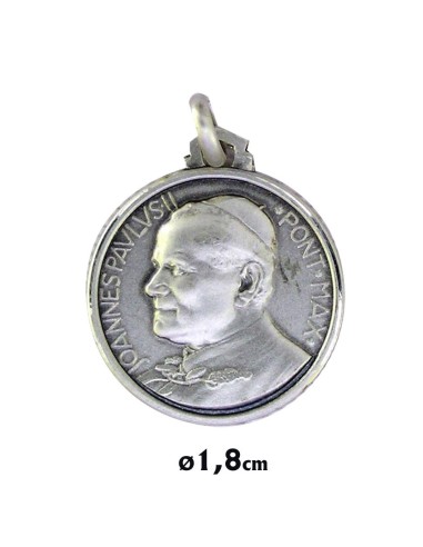 Medalla Plata 18Mm Papa Juan Pablo Ii