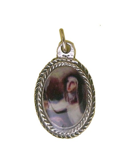 Medalla Metal Trenzada Oval 18X13mm Con Foto Resina Personalizado