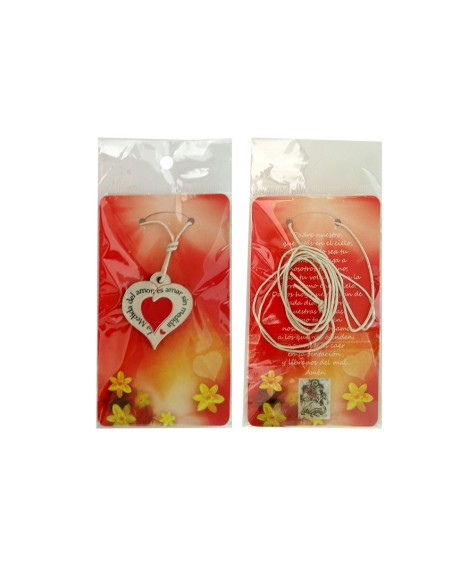 Colgante Coraz?n 3X3 Cm Hueco Doble La Medida Del Amor En Blister