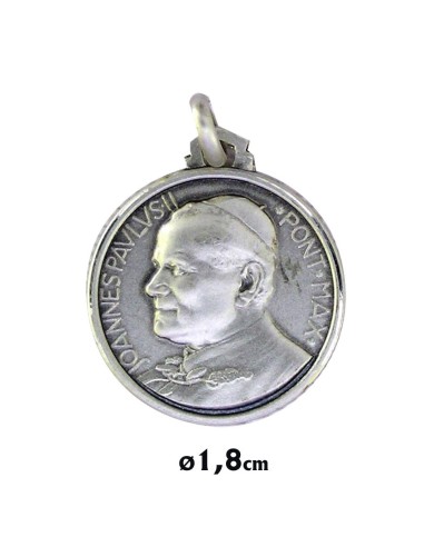 Medalla Plata 18mm Papa Juan Pablo II