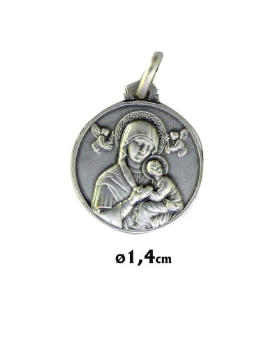 Medalla Plata 14mm Virgen Perpetuo Socorro