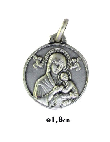 Medalla Plata 18mm Virgen Perpetuo Socorro