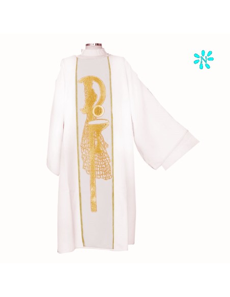 Dalmatica Estampada Con Galon Pax Caliz Forma Y Una Red De Fondo