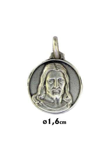 Medalla Plata 16mm Rostro Jesús Misericordioso