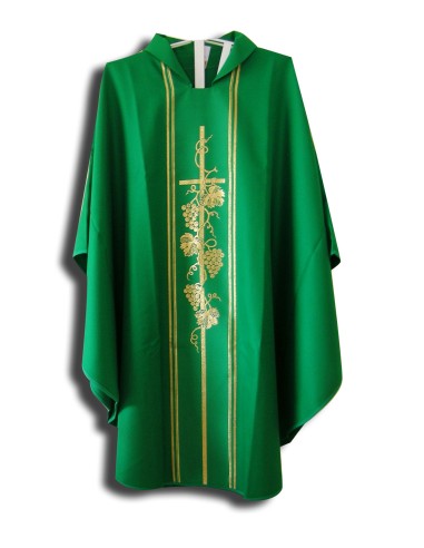 Casulla Estampada Con Galon Cruz...