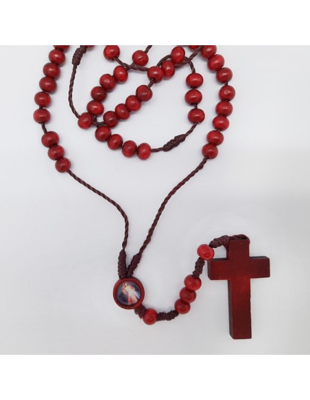 Rosario Madera Y Cuerda 7mm Extra Largo