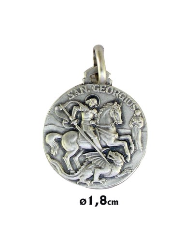 Medalla Plata 18mm San Jorge