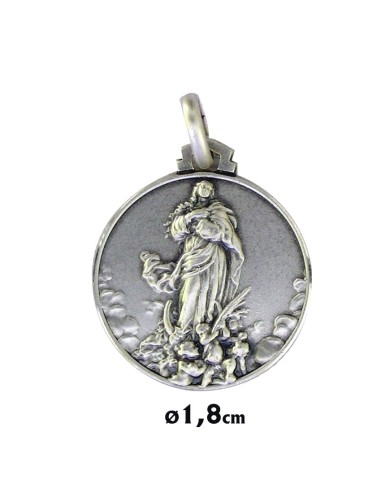 Medalla Plata 18mm Virgen Purisima Murillo