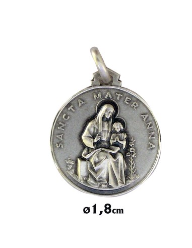 Medalla Plata 18mm Santa Ana Y La Virgen Niña