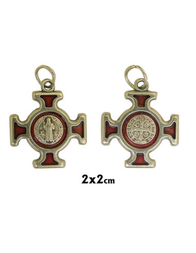 Medalla Metal San Benito Cruz Mini 2Cm