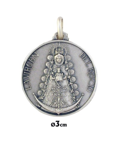 Medalla Plata 30mm Virgen Rocio