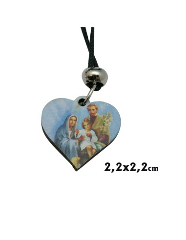 Colgante Madera Forma Corazon Virgen...
