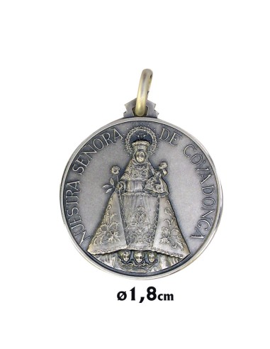 Medalla Plata 18mm Virgen Covadonga