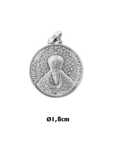 Medalla Plata 18mm Virgen Macarena