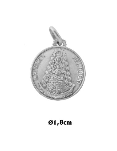 Medalla Plata 18mm Virgen Rocio