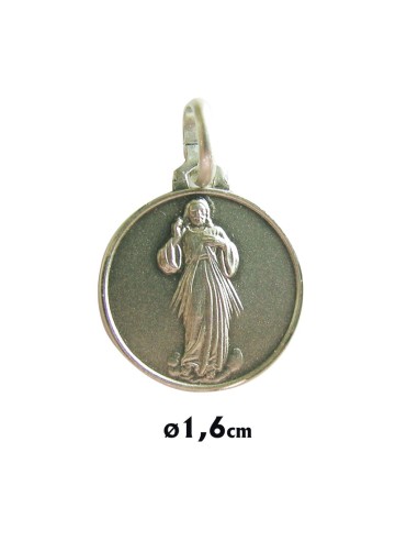 Medalla Plata 16mm Jesús Misericordioso Cuerpo Entero