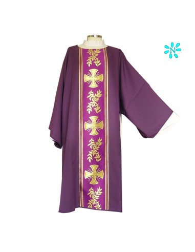 Dalmatica Estampada Con Galon Cruces...