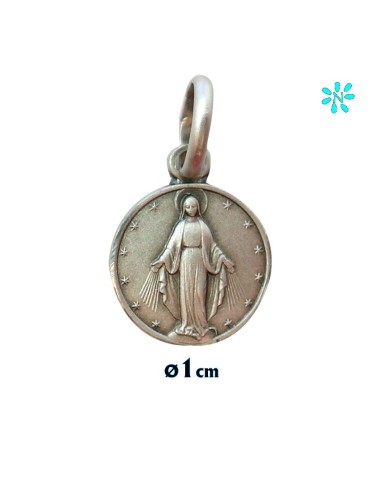 Medalla Plata 10mm Virgen Milagrosa