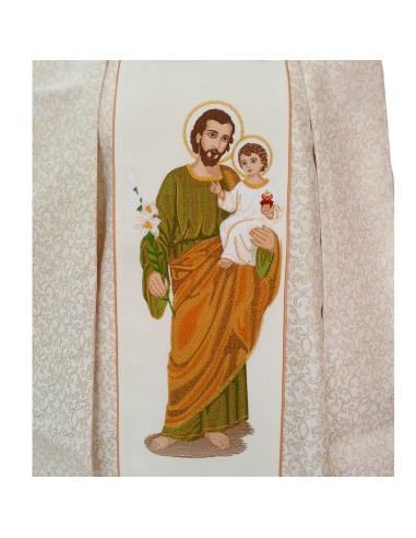 Casulla Bordada Lisa Con Jhs Espigas Con Uva Y Cruces Pequeñas Rosa