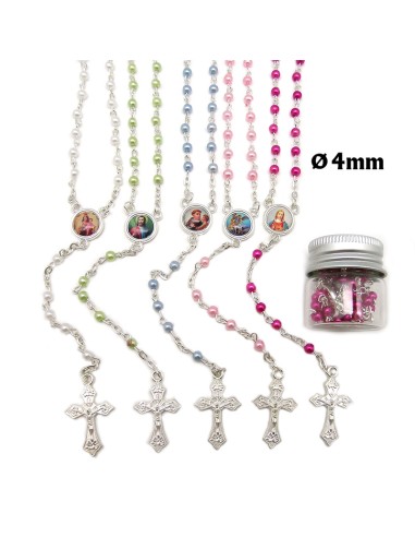 Rosario Plastico Liso 4mm En Tarrito...