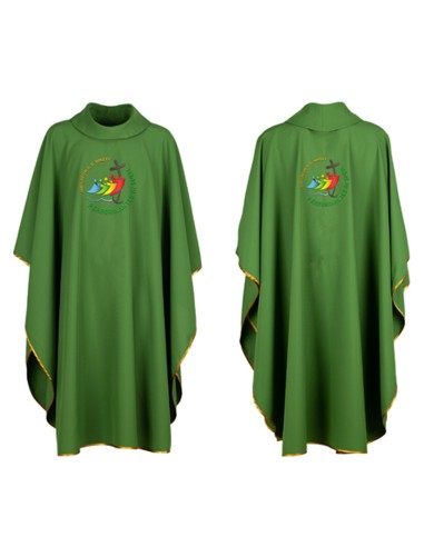 Casulla Jubileo bordada con estola verde J14