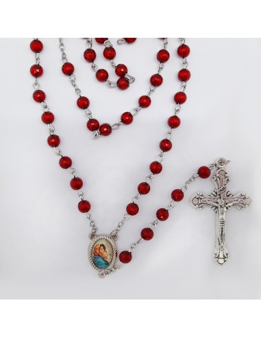 Rosario Brazalete Cristal Oval Rojo...