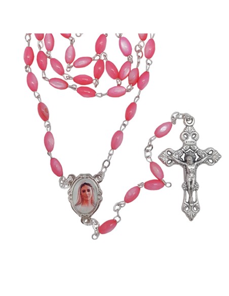 Rosario Nacar Oval Rosa 4x6mm