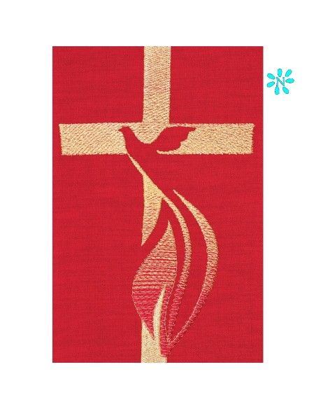 Casulla Estilo Arpillera Cruz Central Con Ribete Cuello Redondo Kor/220