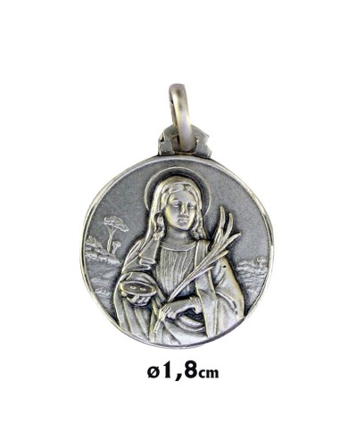 Medalla Plata 18Mm Santa Lucia