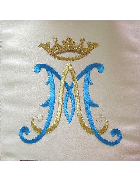 Casulla Virgen Fatima Bordada Kzo/170 Con Galon Rectangular Adorno Floral