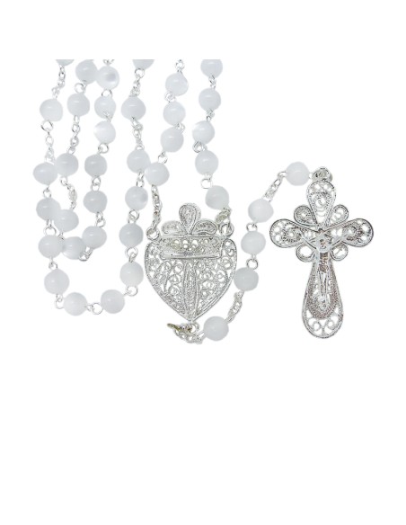 Rosario Nacarina Y Alpaca 6mm Maria Y Cruz Filigrana Tradicional