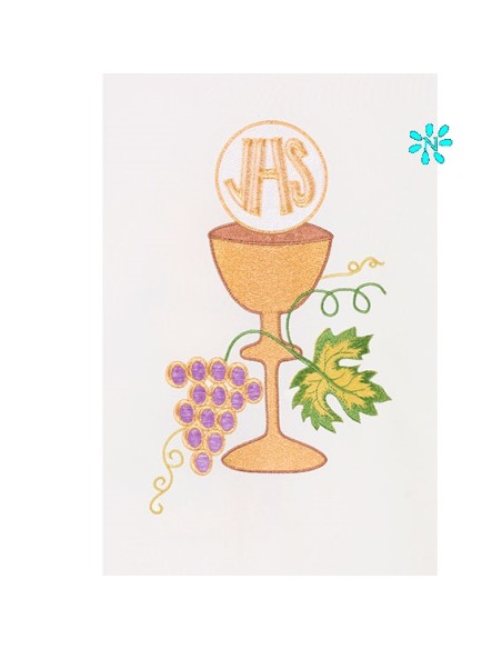 Casulla Bordada Caliz Con Hojas De Parra Kor/208 Roja