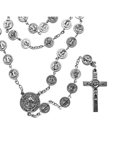Rosario Metal Redondo Medalla San Benito