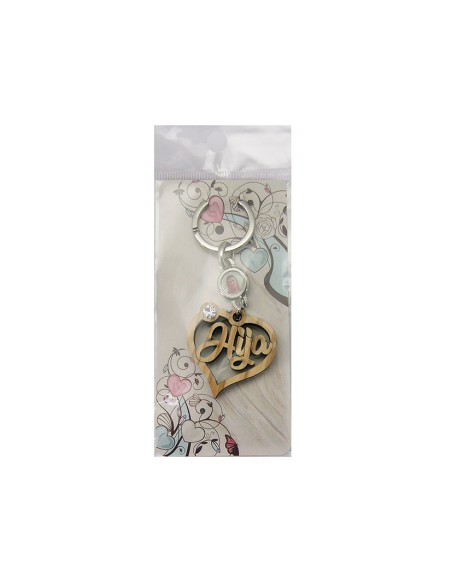 Llavero Madera Olivo Forma Corazon Hija Con Foto Para Personalizar En Blister