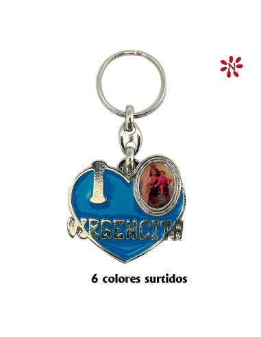 Llavero Metal Corazon Para Personalizar Colores Surtidos I Love Virgencita